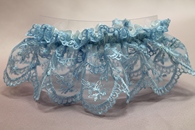 Подвязка для невесты кружевная голубая в коробочке арт.019-248