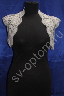 Болеро корд. (21) Короткий рукав. Цвет: айвори. арт. 014-093