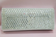 Сумочка клатч для невесты серебро со стразами арт. 017-228
