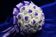 Букет дублер для невесты латексный бело-фиолетовый арт. 020-039