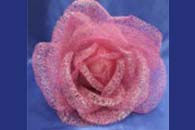 Цветок из сетки розовый (200 мм) арт. 138-165