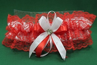Подвязка для невесты красная в коробочке арт. 019-295