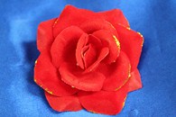 Роза красная бархатная с золотом (головка) Мин. заказ от 10шт! арт. 137-024