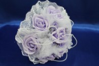 Букет дублер для невесты латексный с фиолетовыми розами и жемчугом арт. 020-271
