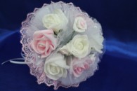 Букет дублер для невесты латексный с розовыми и белыми розами арт. 020-274