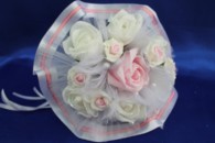 Букет дублер для невесты латексный с белыми и розовыми розами арт. 020-283