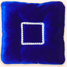 Подушка для колец бархатная синяя квадратная арт.117-203
