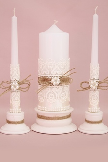 Свадебные свечи для семейного очага в стиле рустик арт.062-350