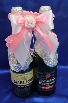 Лента для шампанского (восьмерка) розовая арт.0573-060