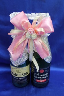Лента для шампанского (восьмерка) розовая арт.0573-061