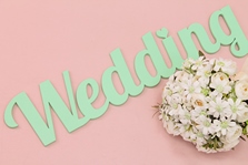 Слово из дерева Wedding, цвет фисташковый, размер 61x13см, арт.0043-115