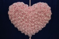 Сердце с латексных роз; 70см; Розовое арт. 098-041