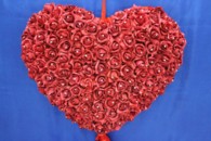 Сердце с латексных роз; 70см; Бордовое арт. 098-043