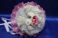 Букет дублер для невесты латексный с белыми и бело-розовыми розами арт. 020-288