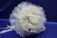 Букет дублер для невесты латексный с белыми розами арт. 020-290