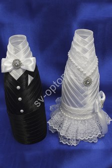 Одежда для шампанского Черно белая арт. 047-109