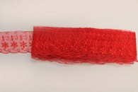 Кружево красное длина 15ярдов (13,7метров), ширина 5,5см арт. 133-013