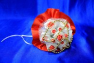 Букет дублер для невесты с красно-белыми латексными розами, арт. 020-265