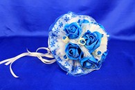 Букет дублер для невесты с синими латексными розами арт. 020-243