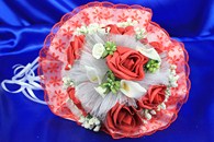 Букет дублер для невесты с красными латексными розами арт. 020-233