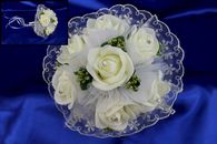 Букет дублер для невесты с айвори латексными розами арт. 020-222