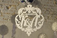 Свадебный герб. Фанера 6мм, 71х75см, цвет белый (укажите инициалы и цвет)  Арт. 007-036