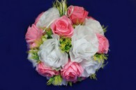 Шар из белых и розовых роз (диаметр 25см) арт.098-003