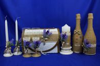 Свадебный набор рустик, семейный очаг, свадебные бокалы, украшение на бутылки с шампанским, семейный банк арт. 053-083