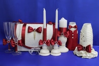 Свадебный набор бордовый, семейный банк, украшение на бутылки, семейный очаг, свадебные бокалы арт. 053-059