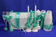 Свадебный набор тиффани, семейный банк, украшение на бутылки, семейный очаг, свадебные бокалы арт. 053-023
