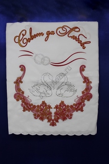 Комплект венчальный белый (рушник, 2 салфетки) арт.074-004