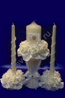 Набор из трех свечей белый арт.062-098
