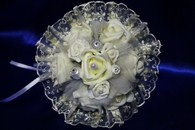 Букет дублер для невесты с айвори латексными розами арт. 020-348