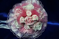 Букет дублер для невесты с розовыми и белыми латексными розами арт. 020-352