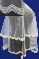 Фата с расшитым кружевом (бисер). Цвет: айвори. 1,5х1,5м (26) арт. 0273-003