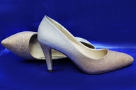 Свадебные туфли для невесты серебро-золото С-391 р.36-41. Каблук 9см.