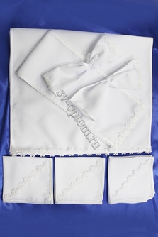 Венчальный набор белый с белой окантовкой арт.074-042