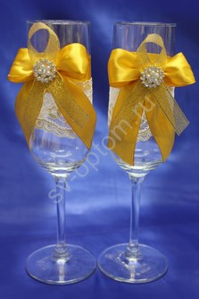 Свадебные бокалы ручной работы золото арт. 045-206