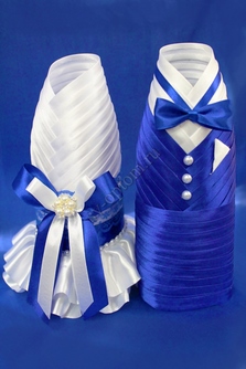 Одежда для шампанского синяя арт.047-183