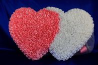 Сердца с фатином на радиатор и капот розово-белые 36x66см. арт. 1208-014