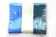 Ленты атласные 3 шт по 3 метра (белый, голубой, бирюза). арт.1202-030