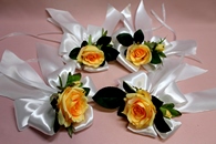 Цветы на ручки и зеркала, персиковые розы, в уп. 4 штуки арт. 124-185