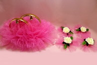 Свадебные украшения на машину розовые (кольца на крышу 70х50см и цветы на ручки). Доступно 80 цветов на заказ. См. Подробнее! арт.119-091