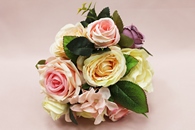 Букет дублер для невесты с персиковыми и  айвори розами арт. 020-014